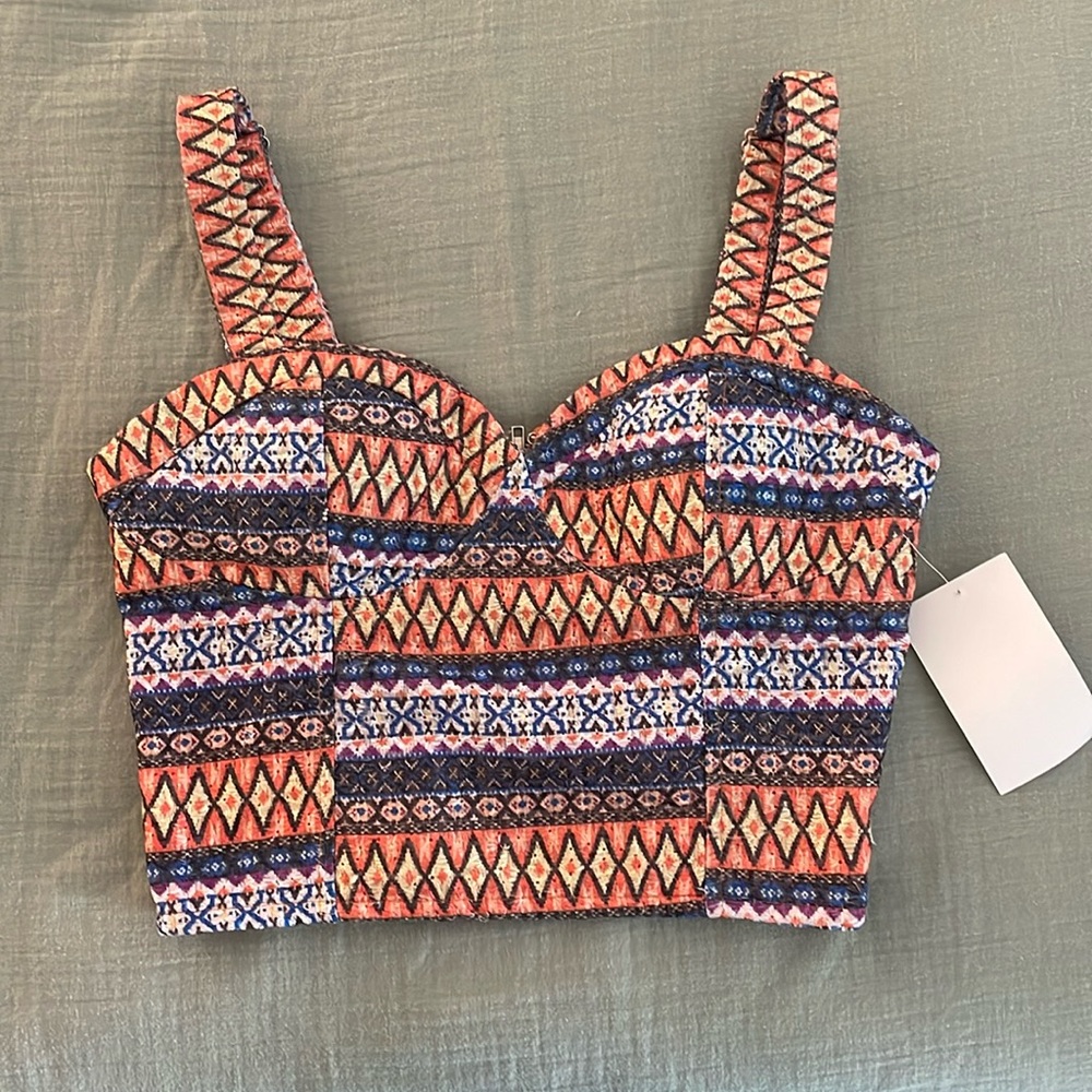 Multicolor crop top bustier